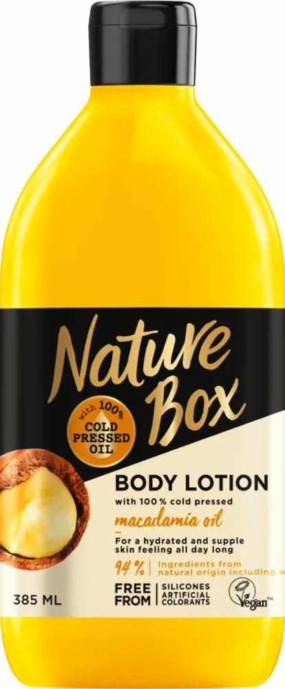 Lotiune de corp cu ulei de Macadamia, Nature Box, vegan, 385ML