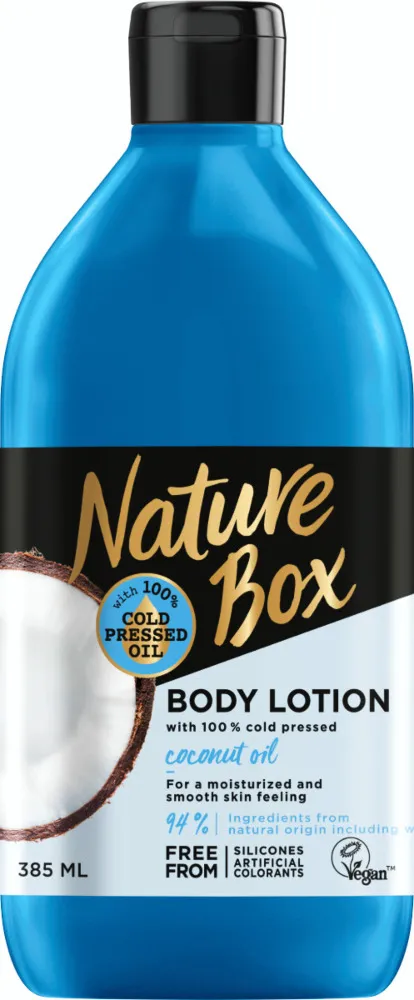 Lotiune de corp cu ulei de cocos, Nature Box, vegan, 385ML