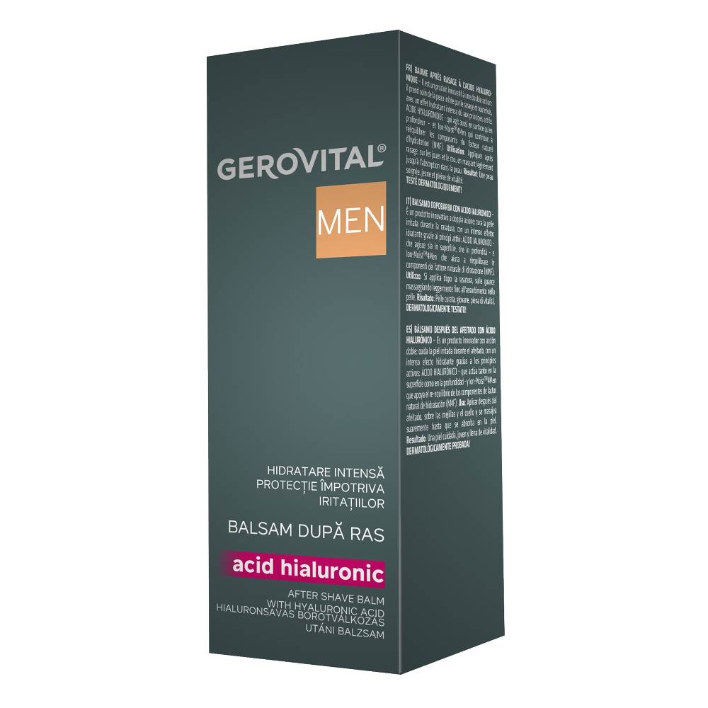 Balsam dupa ras Gerovital Men cu acid hialuronic, 100 ml