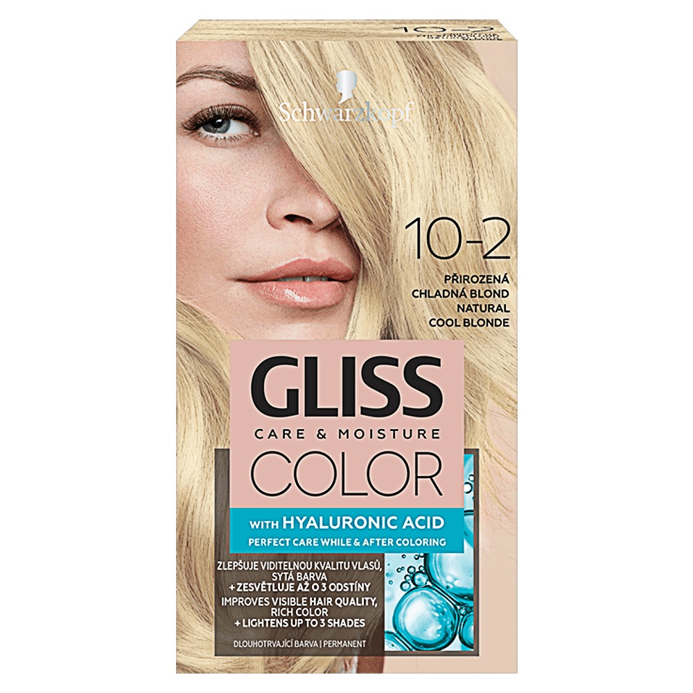 Vopsea de par Schwarzkopf Gliss Color 10-2 Blond Rece Natural, 142ml
