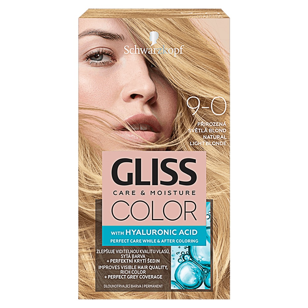 Vopsea de par Schwarzkopf Gliss Color 9-0 Blond Deschis Natural, 142ml