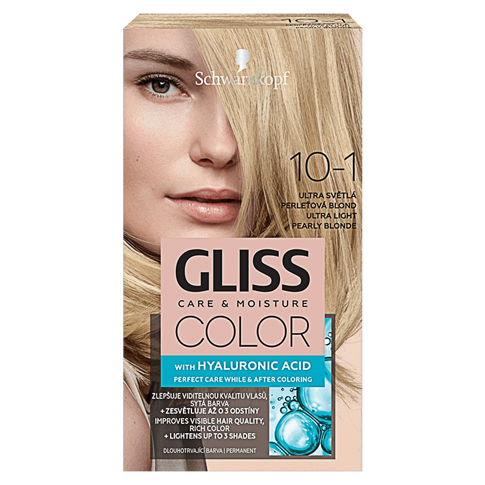 Vopsea de par Schwarzkopf Gliss Color 10-1 Blond Perlat Ultra Deschis, 142ml