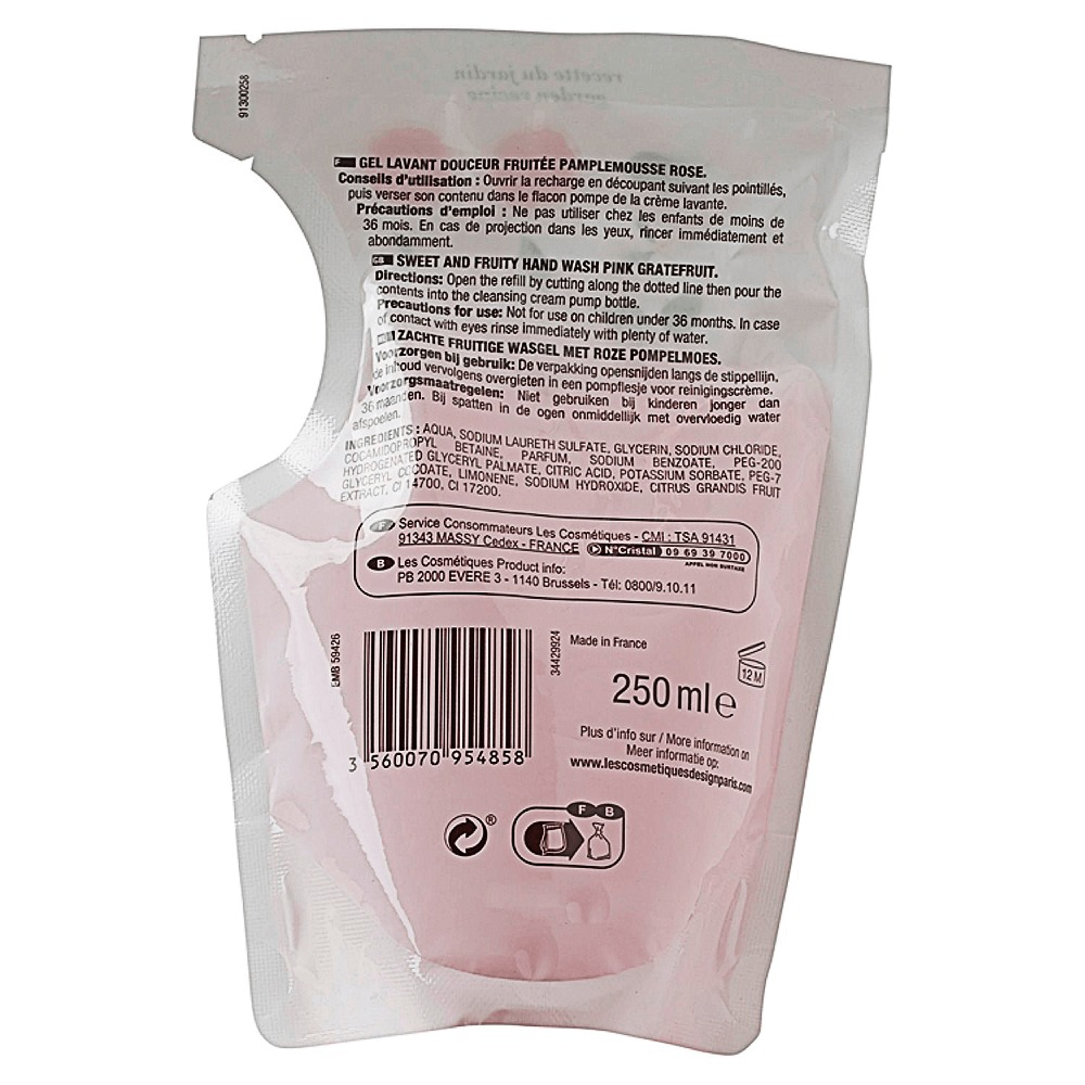Rezerva sapun lichid, Les Cosmetiques, grapefruit, 250 ml