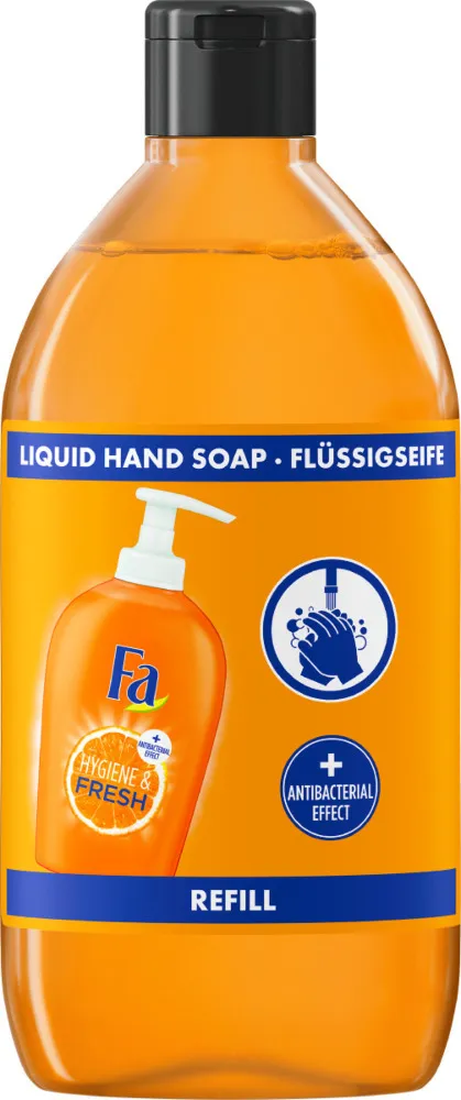 Rezerva sapun lichid Fa Hygiene&Fresh Orange, efect antibacterian, 385 ML