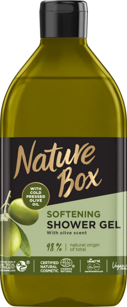 Gel de dus vegan cu ulei de masline, Nature Box, 385ML