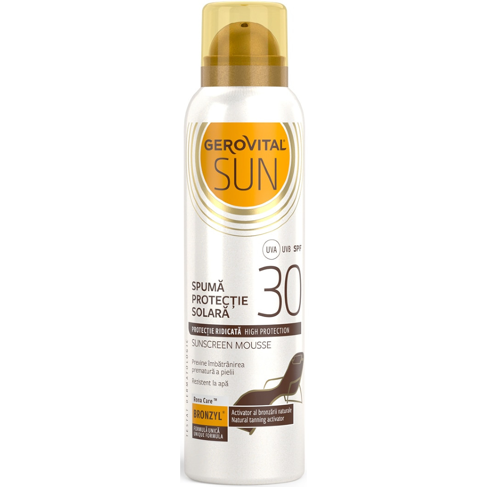 Spuma cu protectie solara Gerovital Sun, SPF 30, 150 ml