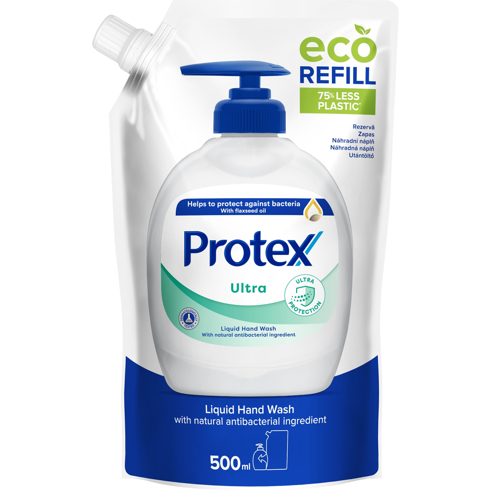 Rezerva sapun lichid Protex Ultra cu ingredient natural antibacterian, 500 ml