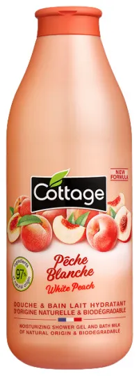 Lapte de dus hidratant Cottage White Peach, 750 ml