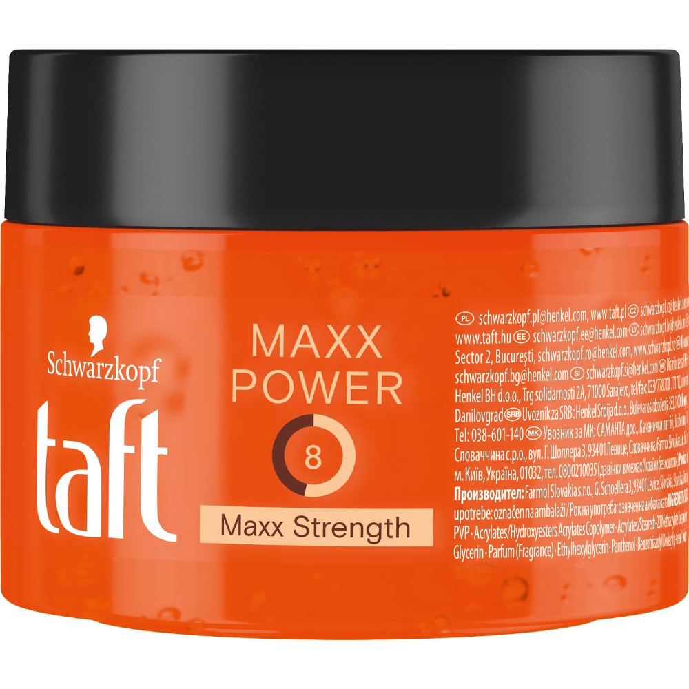 Gel de par Taft Maxx Power pentru fixare maxima si rezistenta, 250 ml