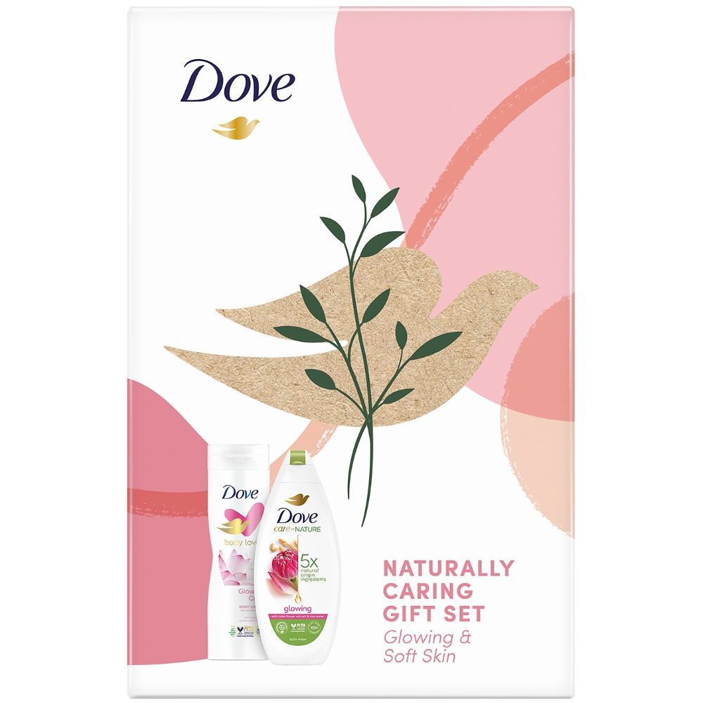 Set Dove Naturally Glowing: Antiperspirant spray, 150 ml + Gel de dus, 225 ml