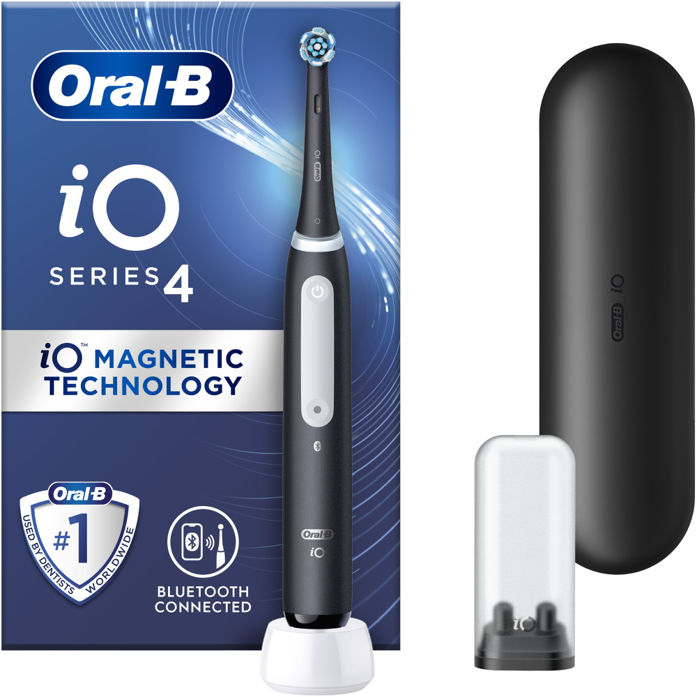Periuta de dinti electrica Oral-B iO Series 4, magnetic black, trusa de calatorie | Carrefour Romania