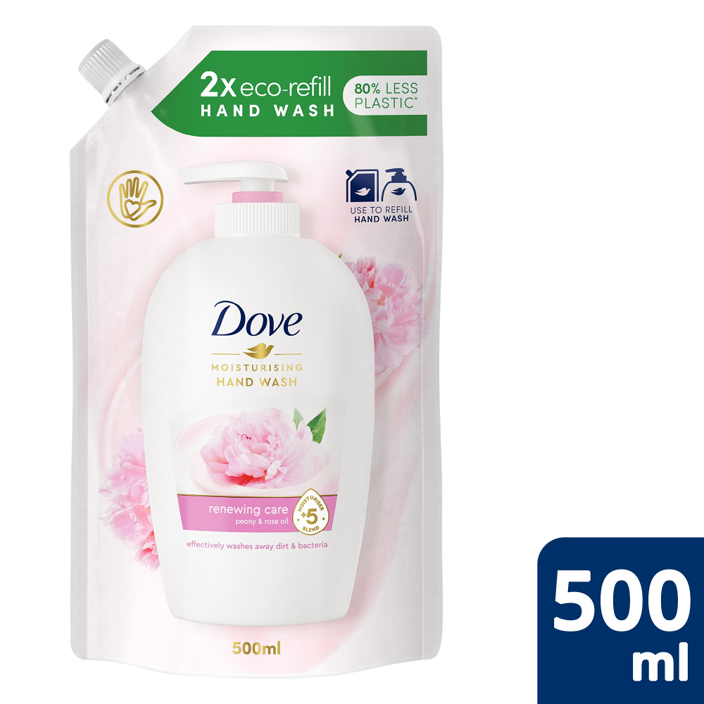 Rezerva Sapun lichid Dove Renewing Care, bujori si ulei de trandafiri 500ml