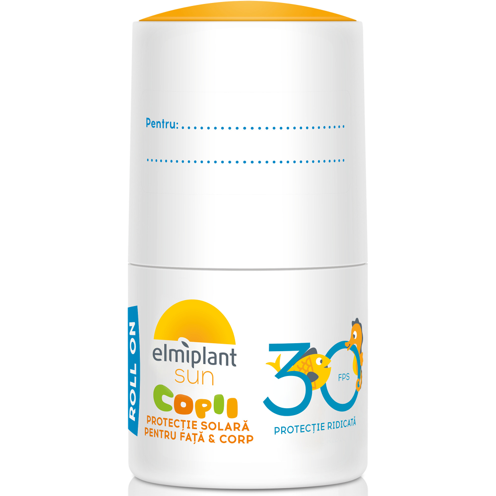 Roll-on cu protectie solara Elmiplant Sun Kids pentru fata si corp, cu SPF30, 70 ml