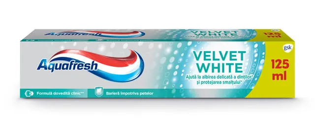 Pasta de dinti Aquafresh Velvet white, 125 ml