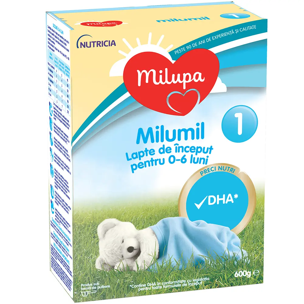 Lapte praf Milupa Milumil 1, de la 0-6 luni, 600g