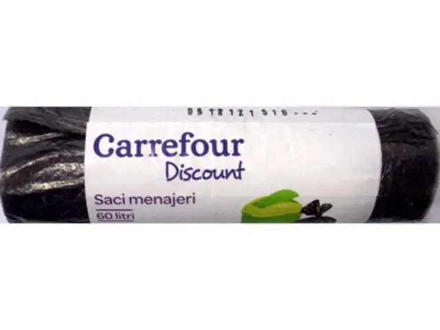 Saci menajeri Carrefour Discount 60 litri, 20 bucati / rola