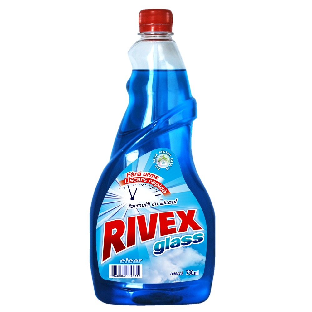 Rezerva detergent de geamuri Rivex Glass Clear, 750 ml