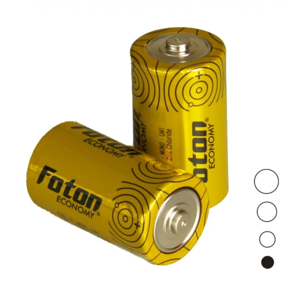 Set 2 baterii Foton R20/D Economy, 1.5 V