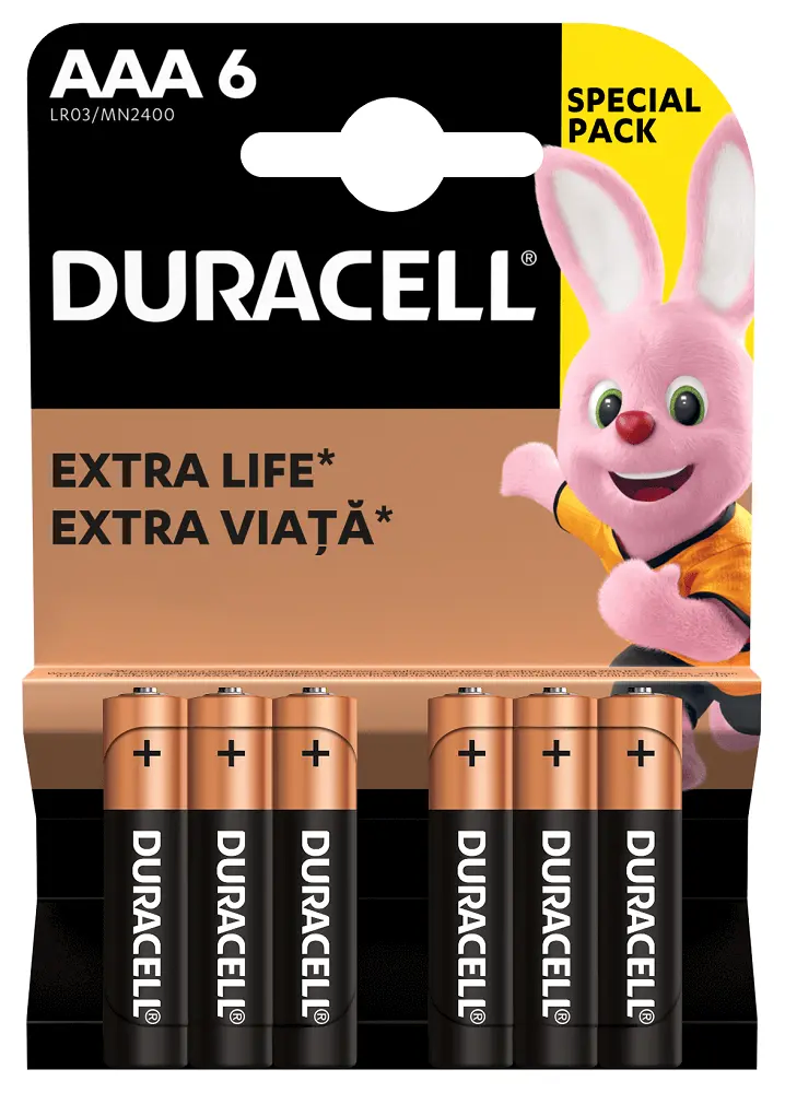 Set 6 baterii Duracell Basic AAA