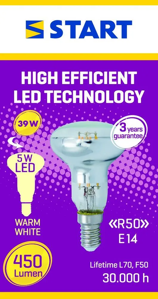 Bec LED reflector R50 5W E14, Start