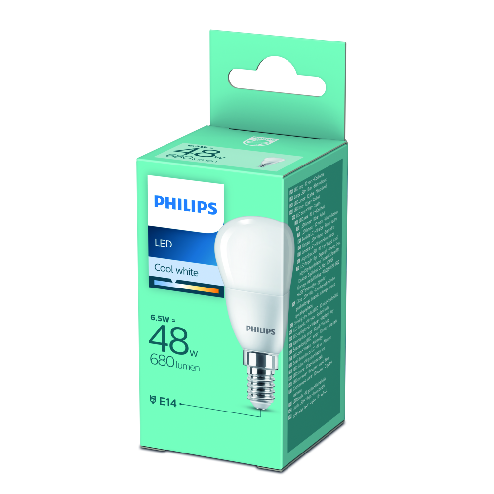 Bec led lustra lumina alba rece echivalent 48W E14 Philips