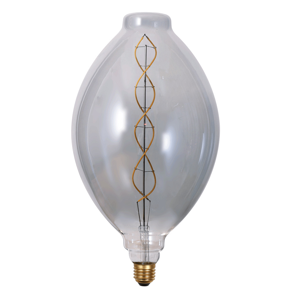 Bec LED decorativ mare cu filament BT180, stil vintage, soclu E27, 2700 K, 25 W, Gri fumuriu