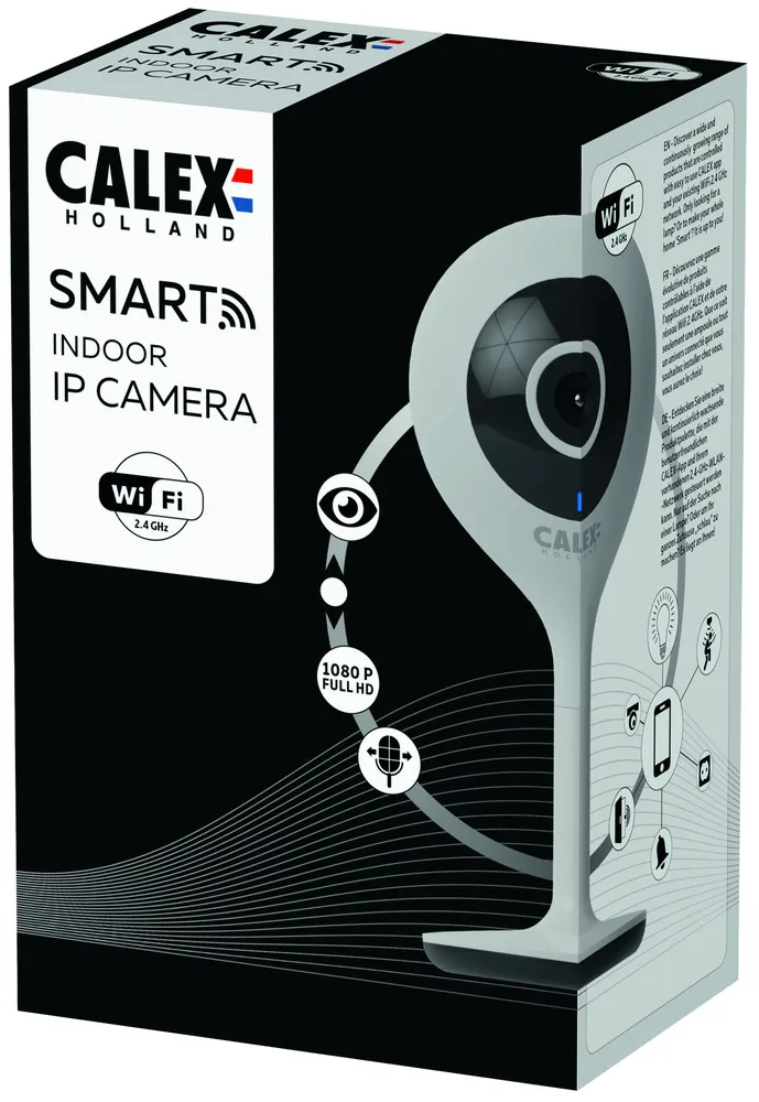 Camera de supraveghere video pentru interior Calex, tehnologie IP, conectivitate Wifi, Alb