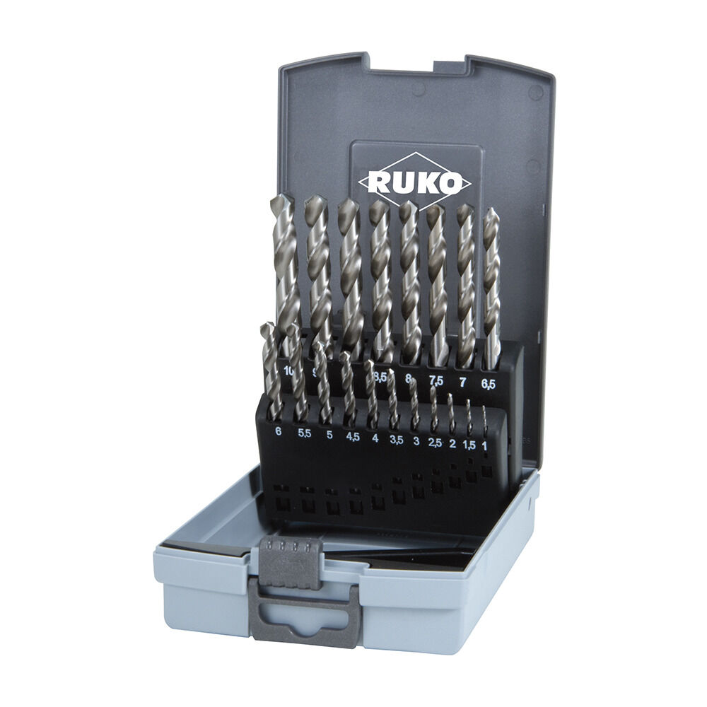 RUKO set burghie HSS DIN 338 1-10 mm cutie plastic