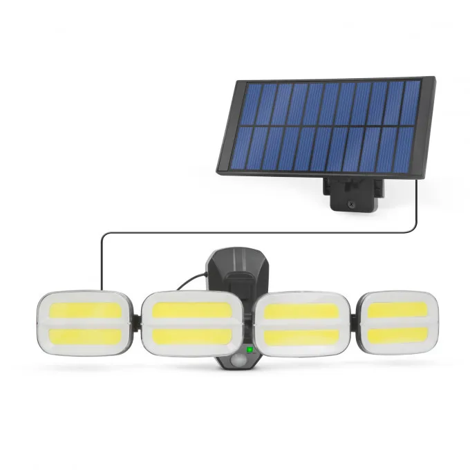 Reflector solar cu senzor de miscare cu unitate solara prin cablu si 8 LED-uri COB Phenom
