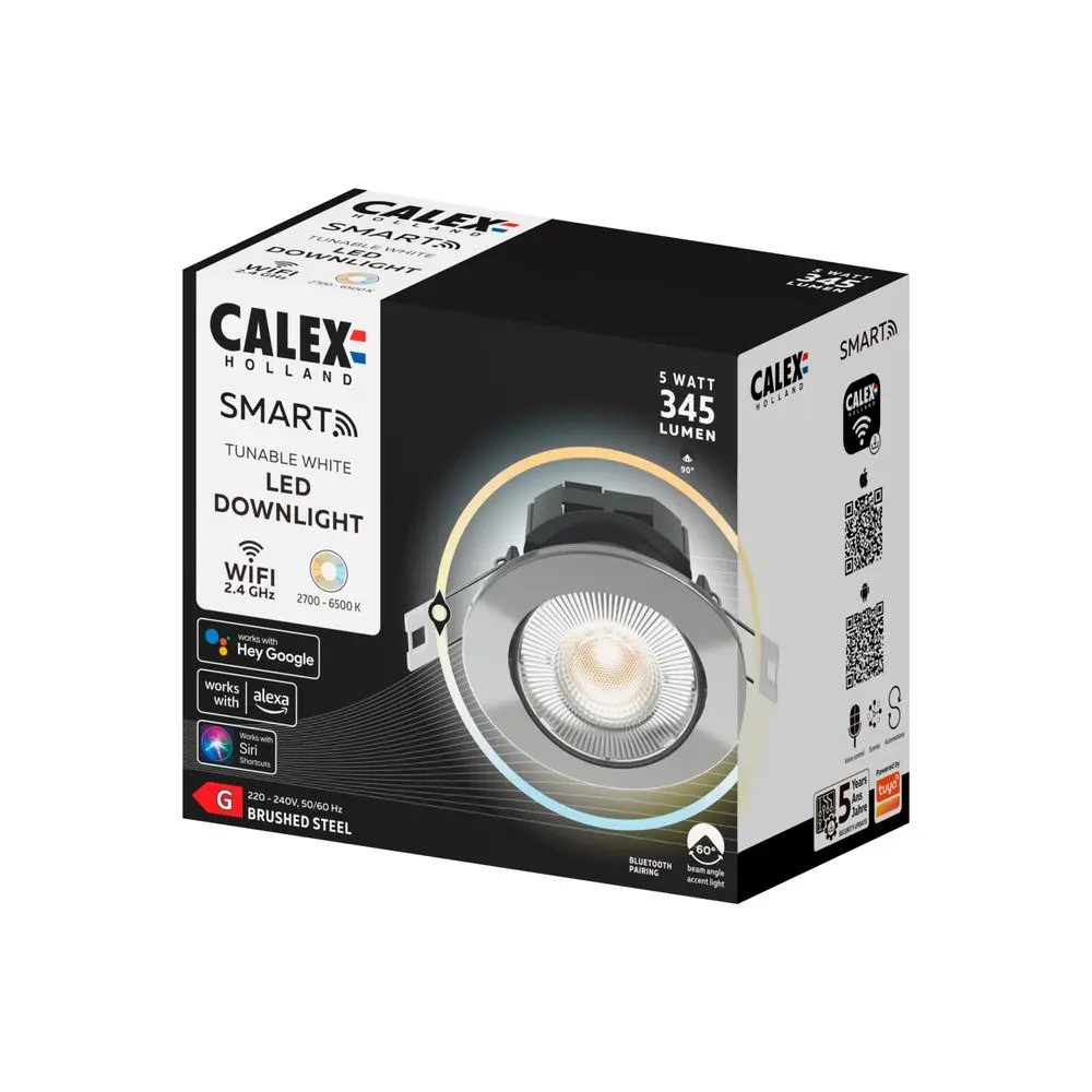 Reflector ajustabil Calex Smart, inox/plastic, CCT, 5 W, 345 lm, Argintiu