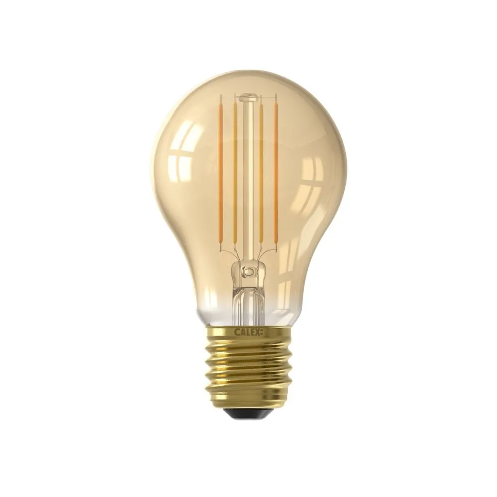 Bec reglabil din aplicatie LED Smart Calex, model auriu cu filament, A60, 806 lm, E27 CCT 1800-3000 K, 220-240 V, 7 W