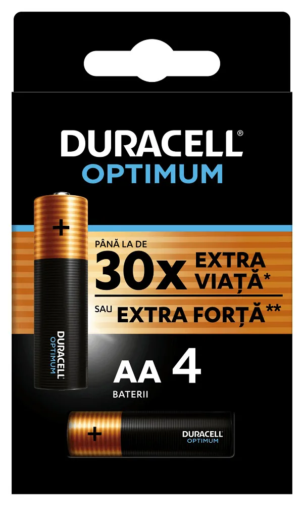 Set 4 baterii AA Optimum Duracell
