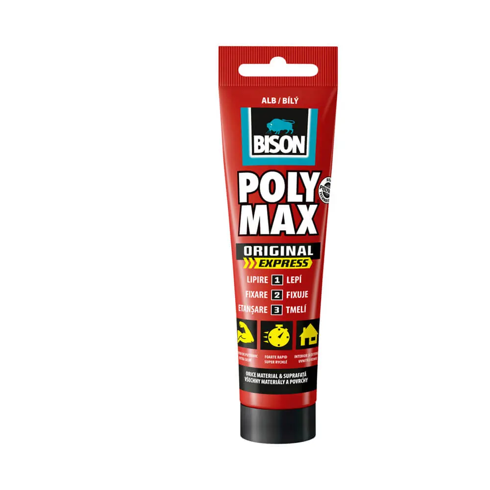 Adeziv Bison Poly Max Original Express MS polimer, 165 g, Alb