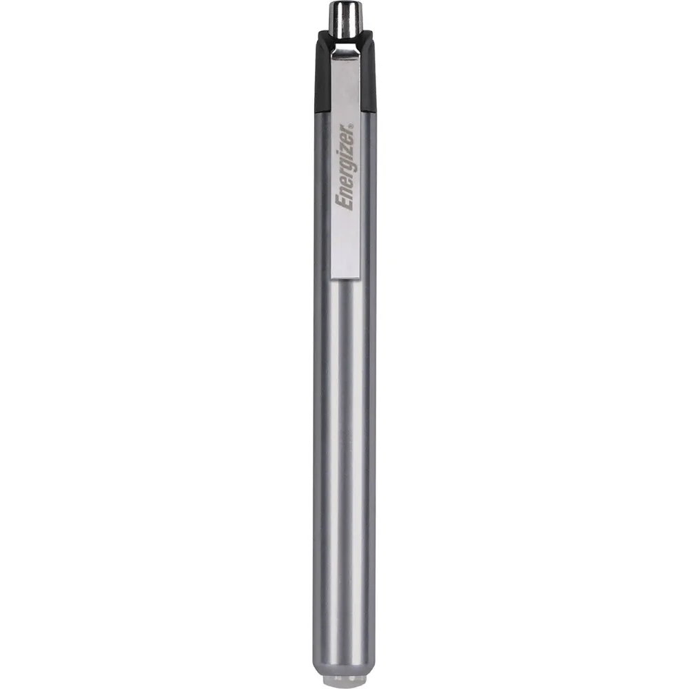 Lanterna tip stilou Energizer Pen Light, metal, 2 baterii AAA, 35 lm, Argintiu