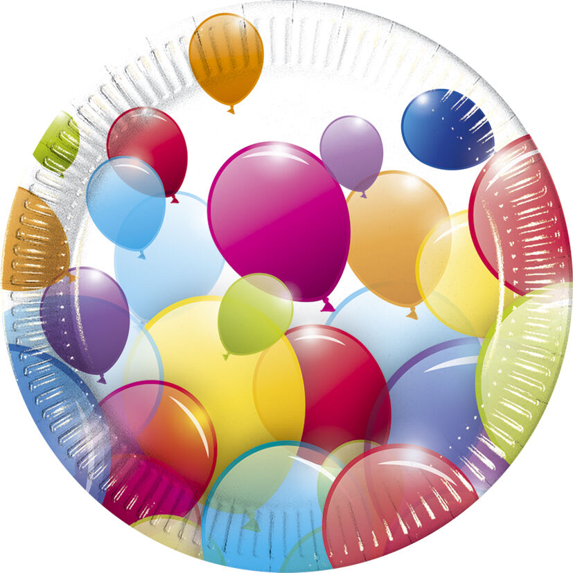 Set 10 farfurii party decor baloane, 20 cm