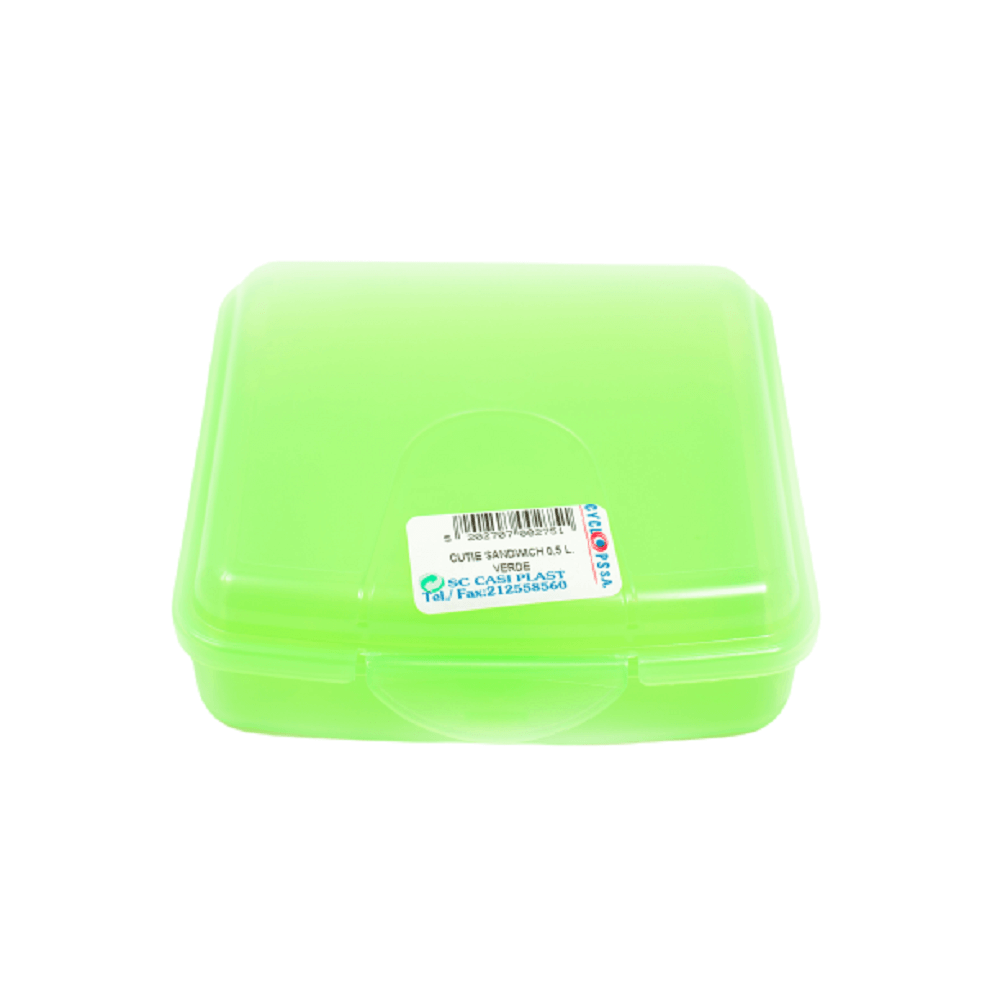 Cutie pentru sandwich, capacitate 0.5L, culoare verde, Cyclops