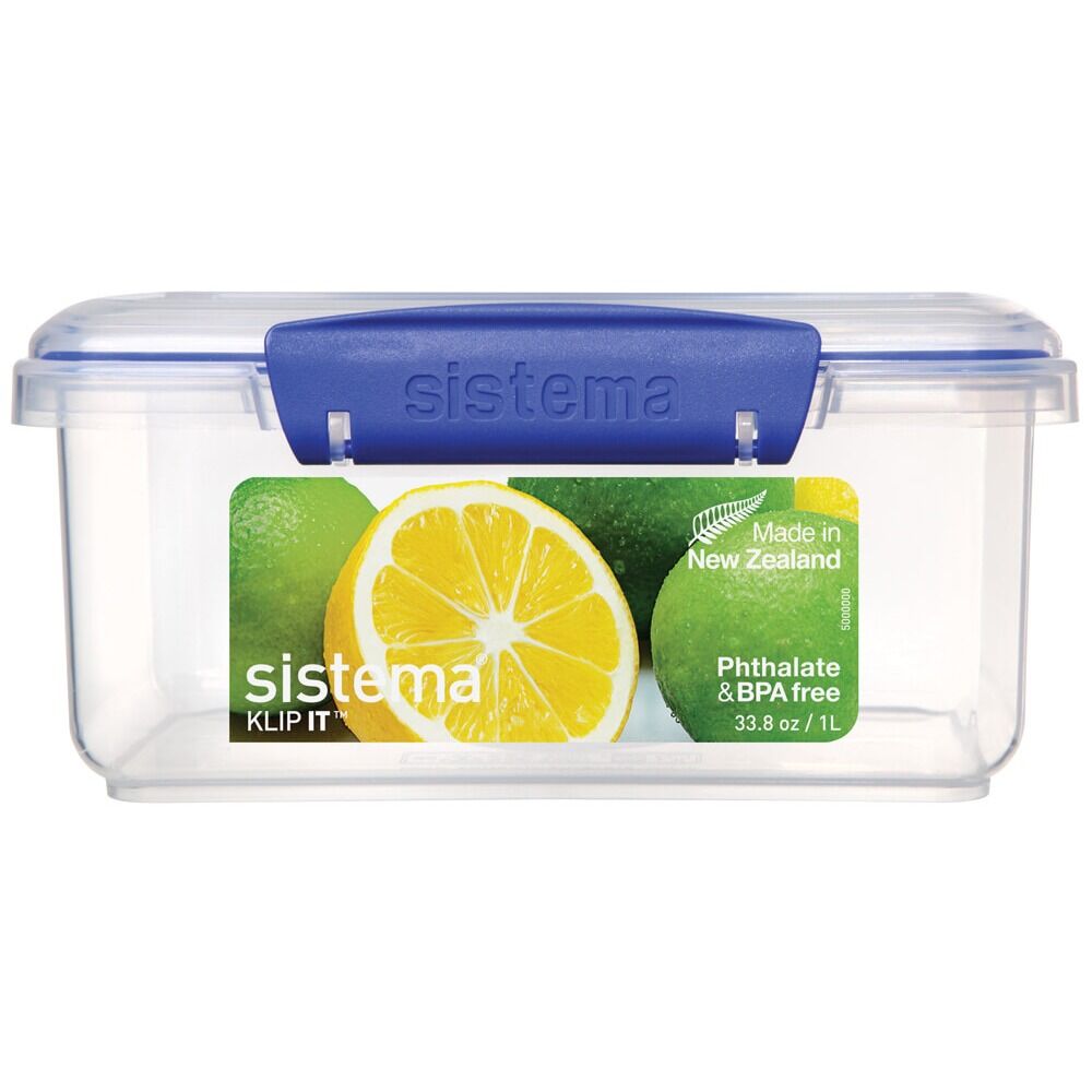 Cutie dreptunghiulara pentru alimente Klip-It Sistema, cu capac, plastic, 1 L, Transparent