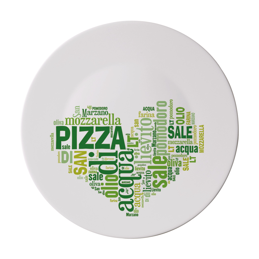 Platou Pizza Love 33 cm, verde