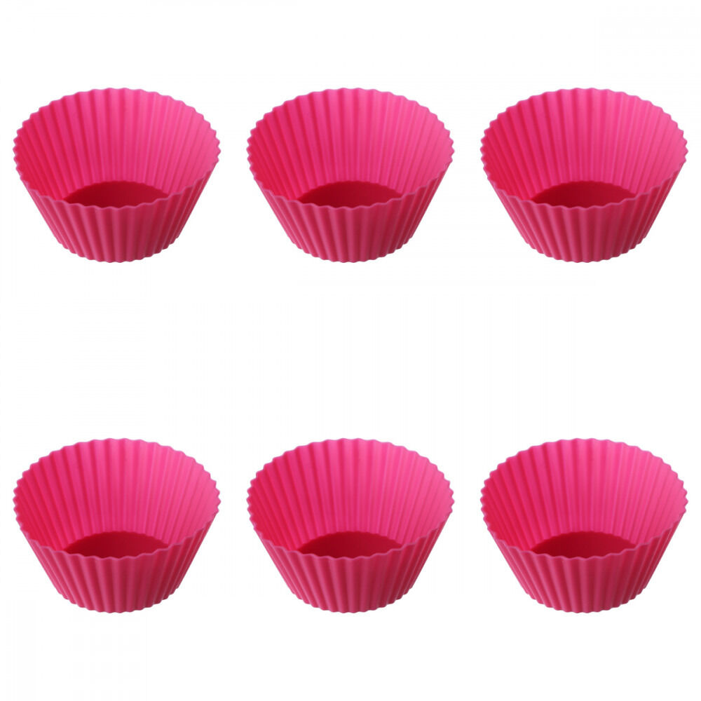 Set 6 forme pentru briose JJA Secret du Gourmet, silicon, 6.5 cm, Roz