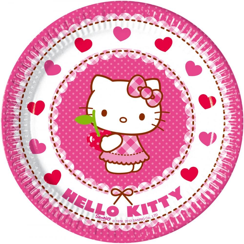 Set 8 farfurii party 20 cm Hello Kitty