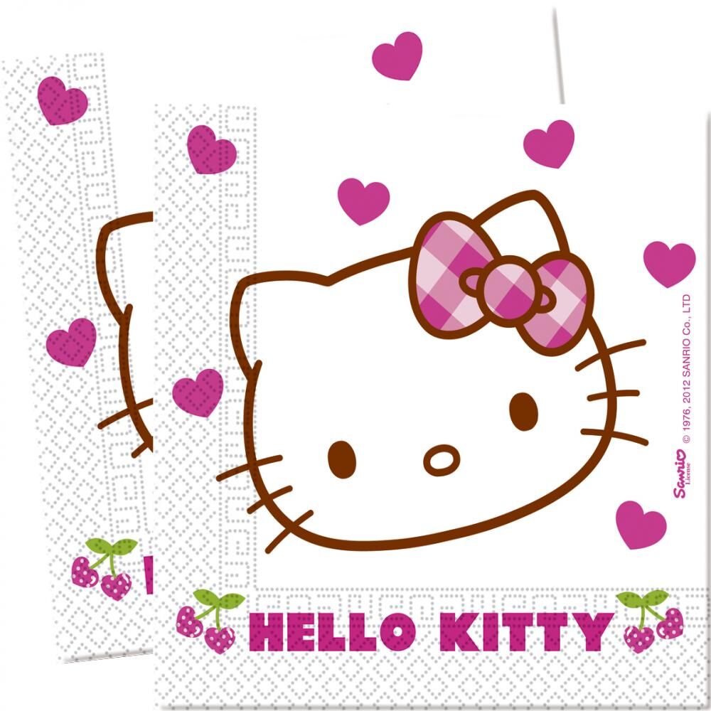Set 20 servetele party Hello Kitty, 33 x 33 cm