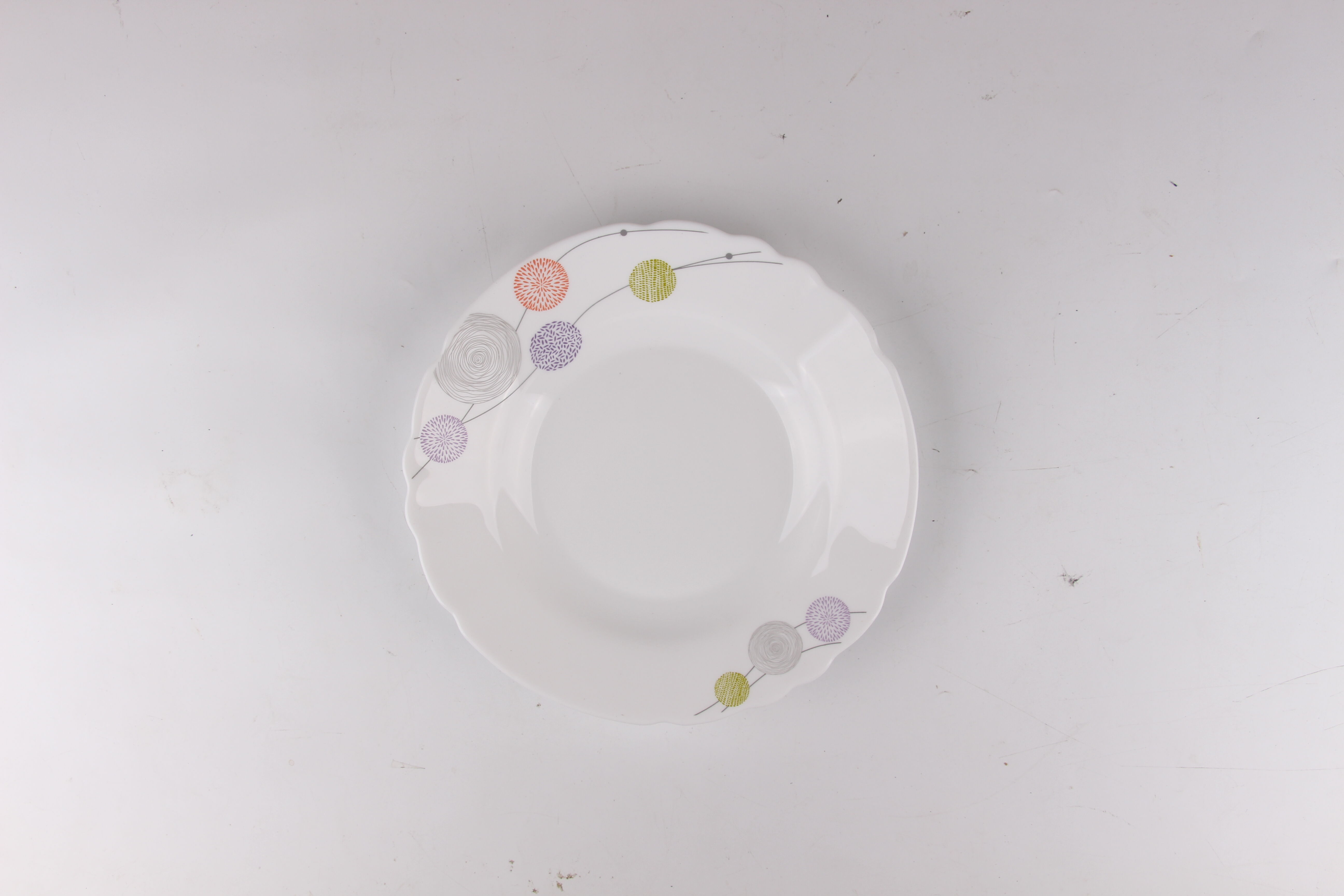 Farfurie supa 22cm din opal, decor abstract