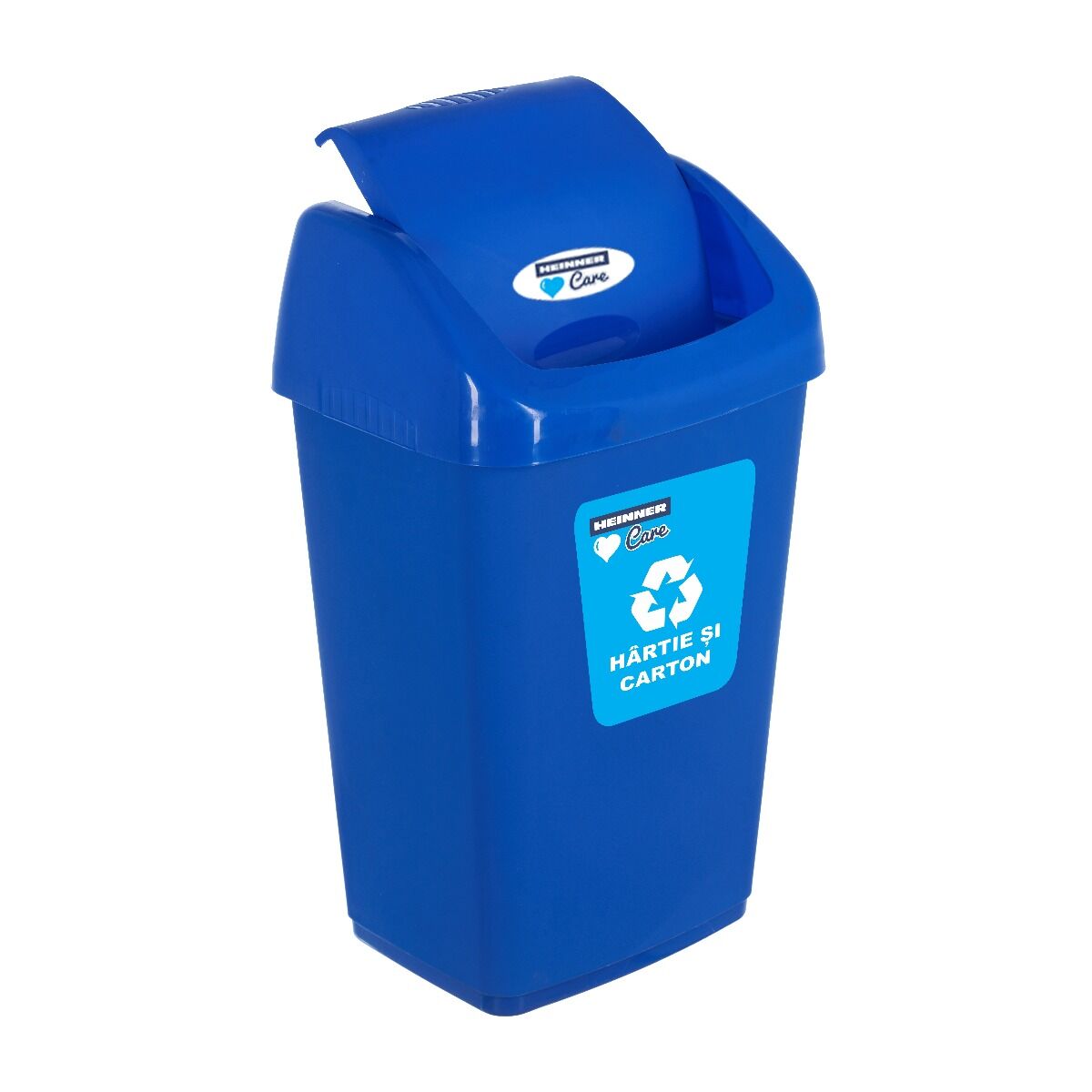 Cos gunoi pentru reciclare selectiva cu capac batant, 50L, Albastru