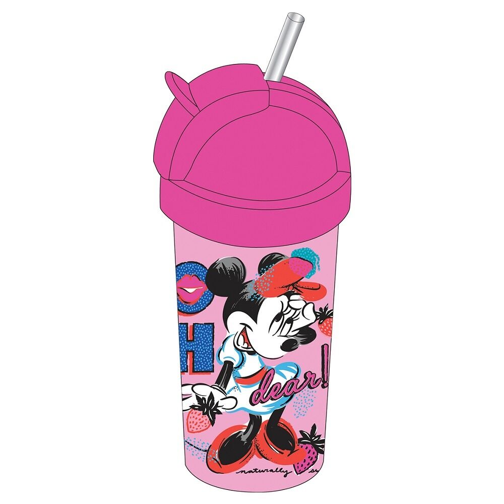 Sticla lichide Minnie Mouse Disney, plastic, 380 ml, Roz