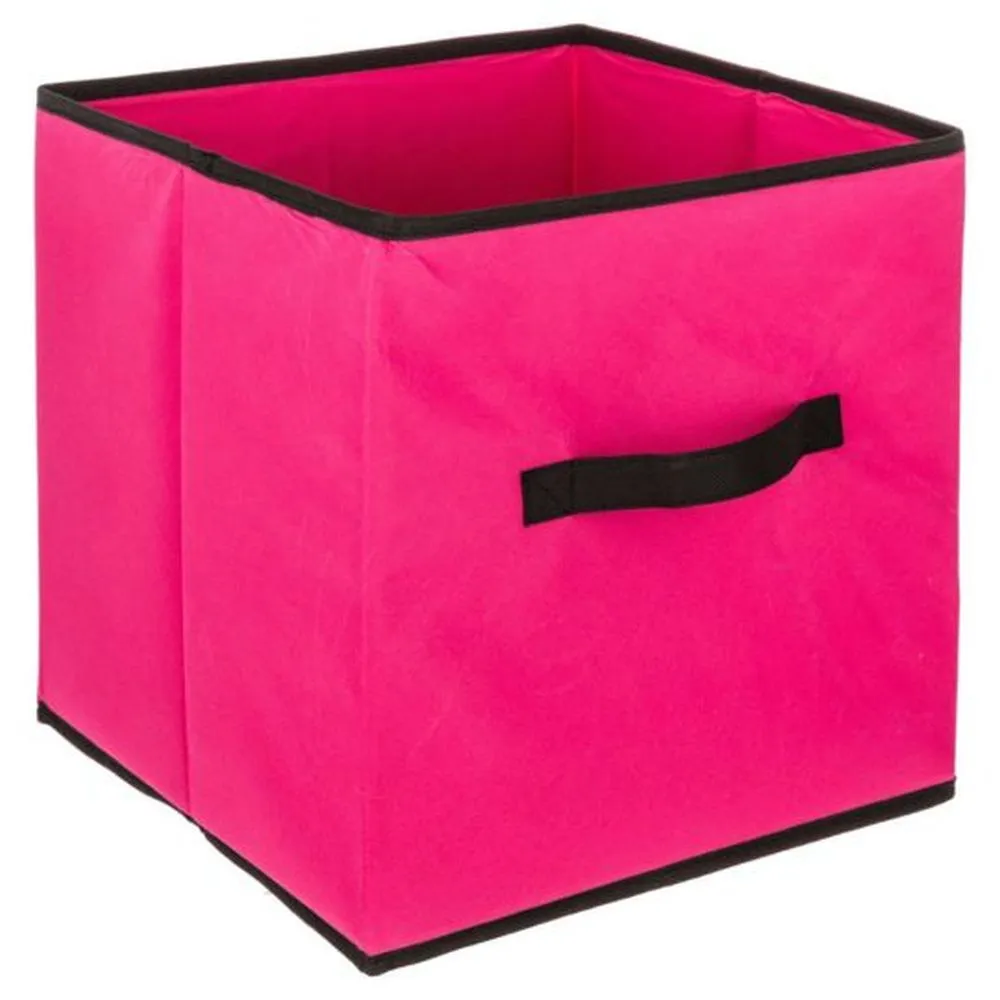 Cutie depozitare pliabila, polipropilena/carton, 31x31x31 cm, Roz