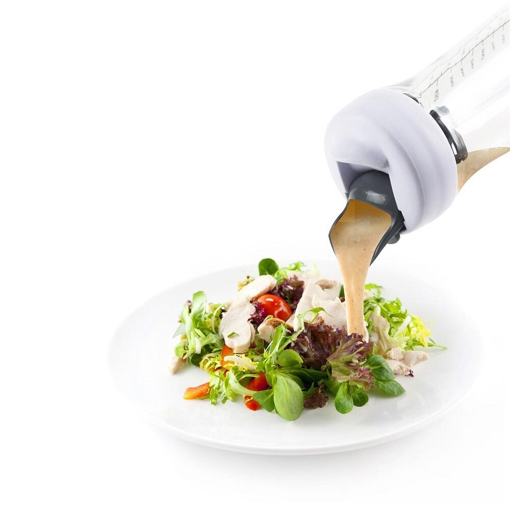 Shaker pentru dressing salata Cook Concept, plastic-acronitril stiren, Transparent/Gri