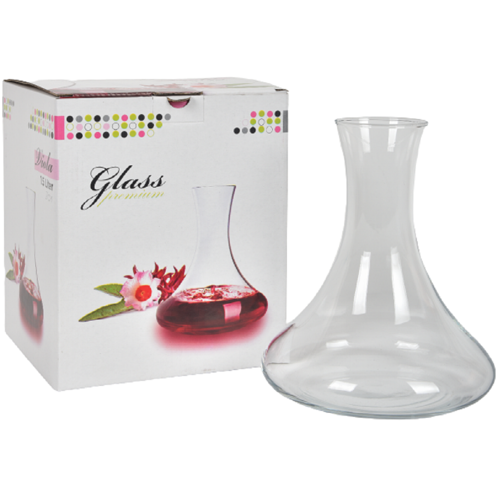 Decanter Glass premium Viola, sticla, 1.5 L, Transparent