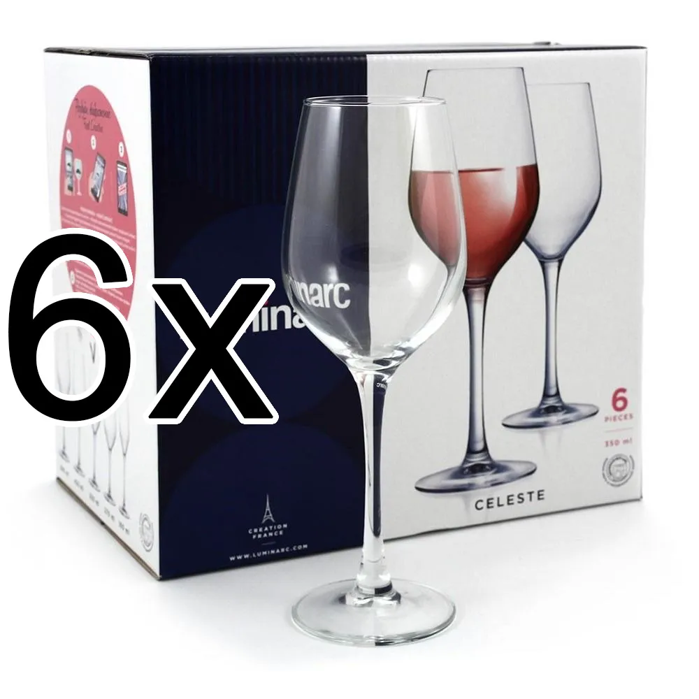 Set 6 pahare vin rosu Celeste Luminarc, sticla, 35 cl, Transparent