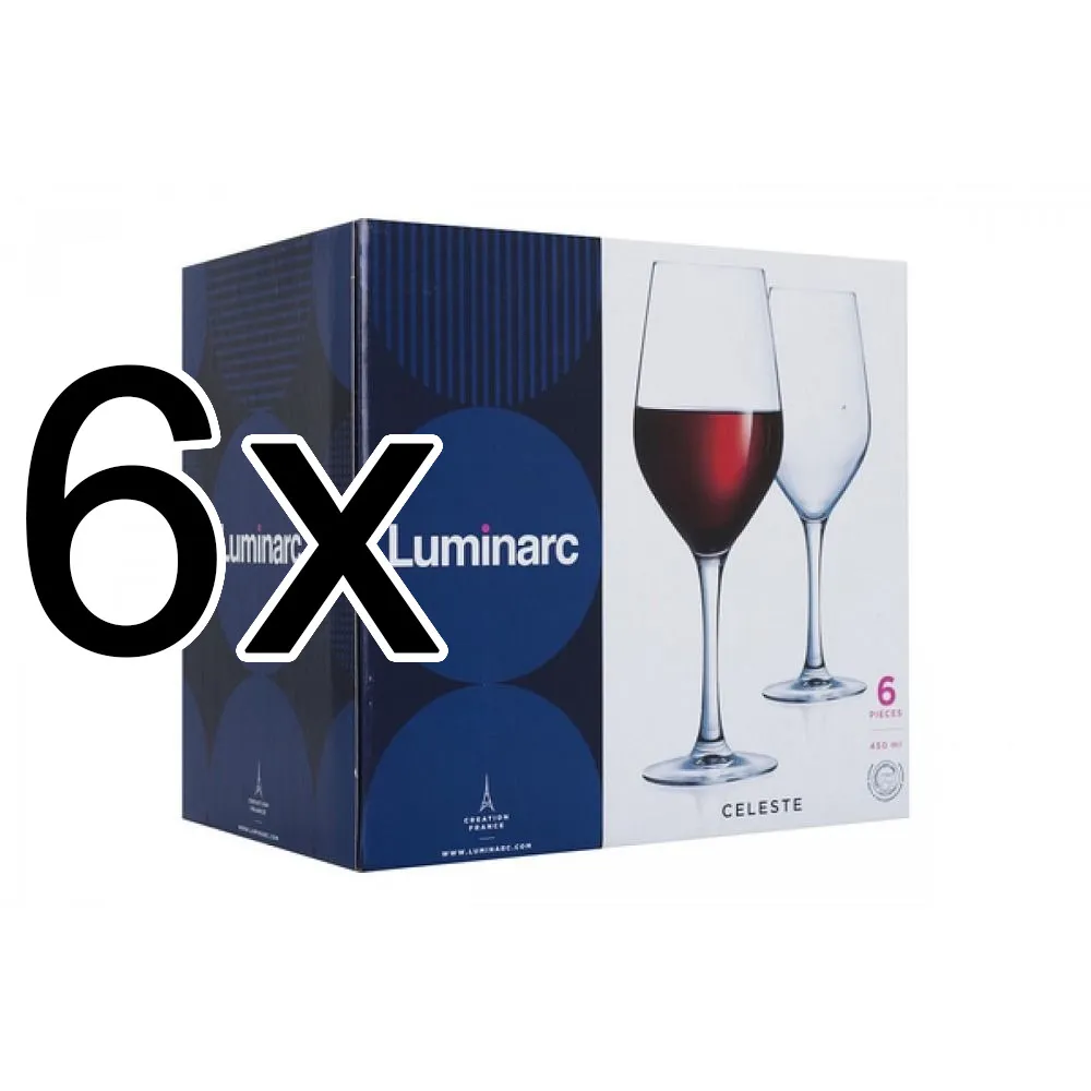 Set 6 pahare vin/apa Celeste Luminarc, sticla, 45 cl, Transparent