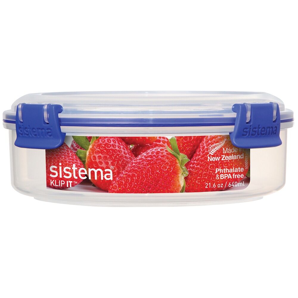 Cutie rotunda pentru alimente Klip-It Sistema, plastic, 0.64 L, Transparent